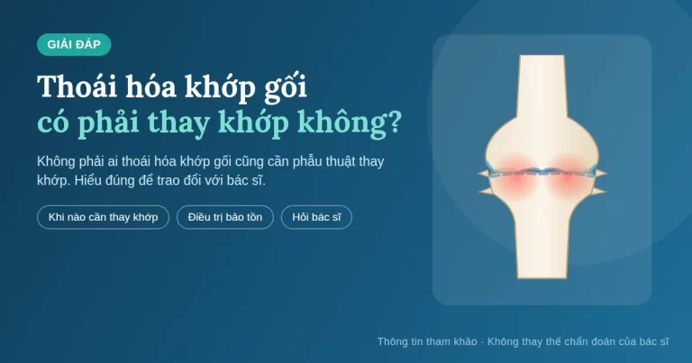 Thoái Hóa Khớp Gối Có Phải Thay Khớp Không ? Khi Nào Thực Sự Cần Thay Khớp Gối